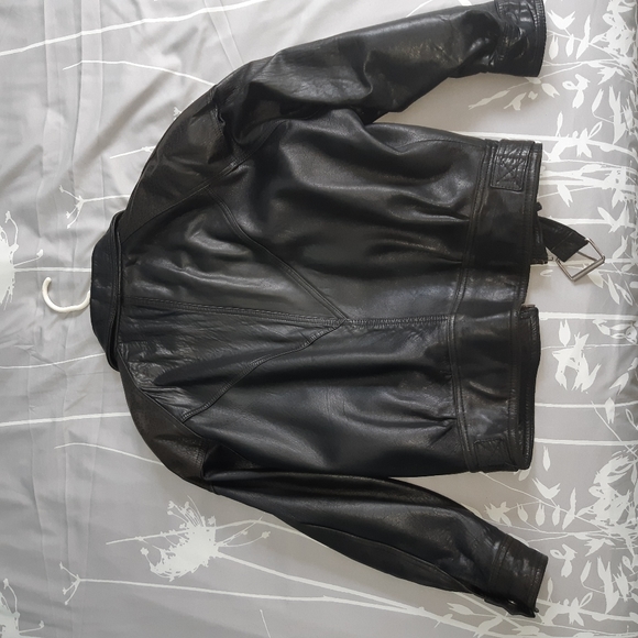 COPY - Mens leather biker style jacket - Picture 2 of 2